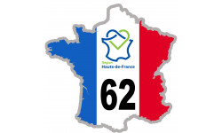 62 France Hauts-de-France - 10x10cm - Sticker/autocollant