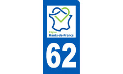 immatriculation motard 62 Hauts-de-France - Sticker/autocollant