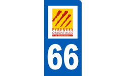autocollant immatriculation motard 66 des Pyrénées Orientales