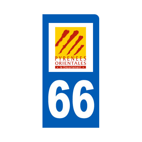 Autocollants : immatriculation motard 66 des Pyrénées Orientales