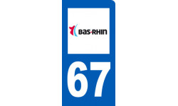 autocollant immatriculation motard 67 du Bas-Rhin