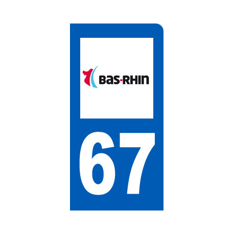 Autocollants : immatriculation motard 67 du Bas-Rhin