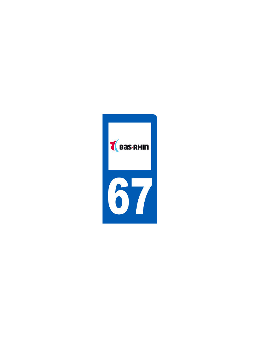 immatriculation motard 67 Bas-Rhin - Sticker/autocollant