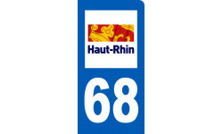 Autocollants : immatriculation motard 68 du Haut-Rhin