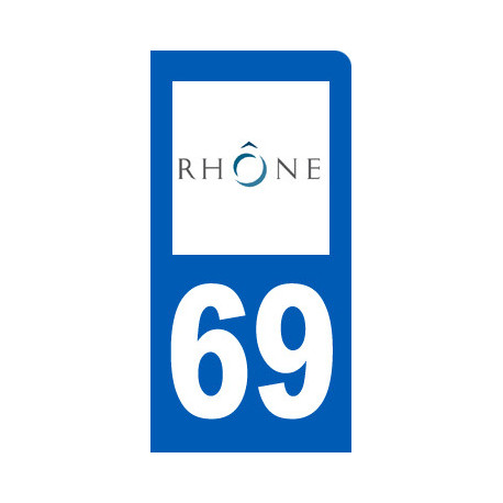 Autocollants : immatriculation motard 69 du Rhône