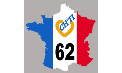 France ch'ti 62 (10x10cm) - Sticker/autocollant