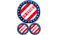 USA Story - 1fois 19,5cm - 2fois 9cm - Sticker/autocollant