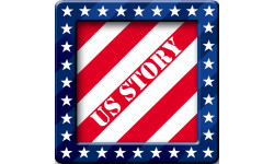USA Story carré  - 20x20cm - Sticker/autocollant