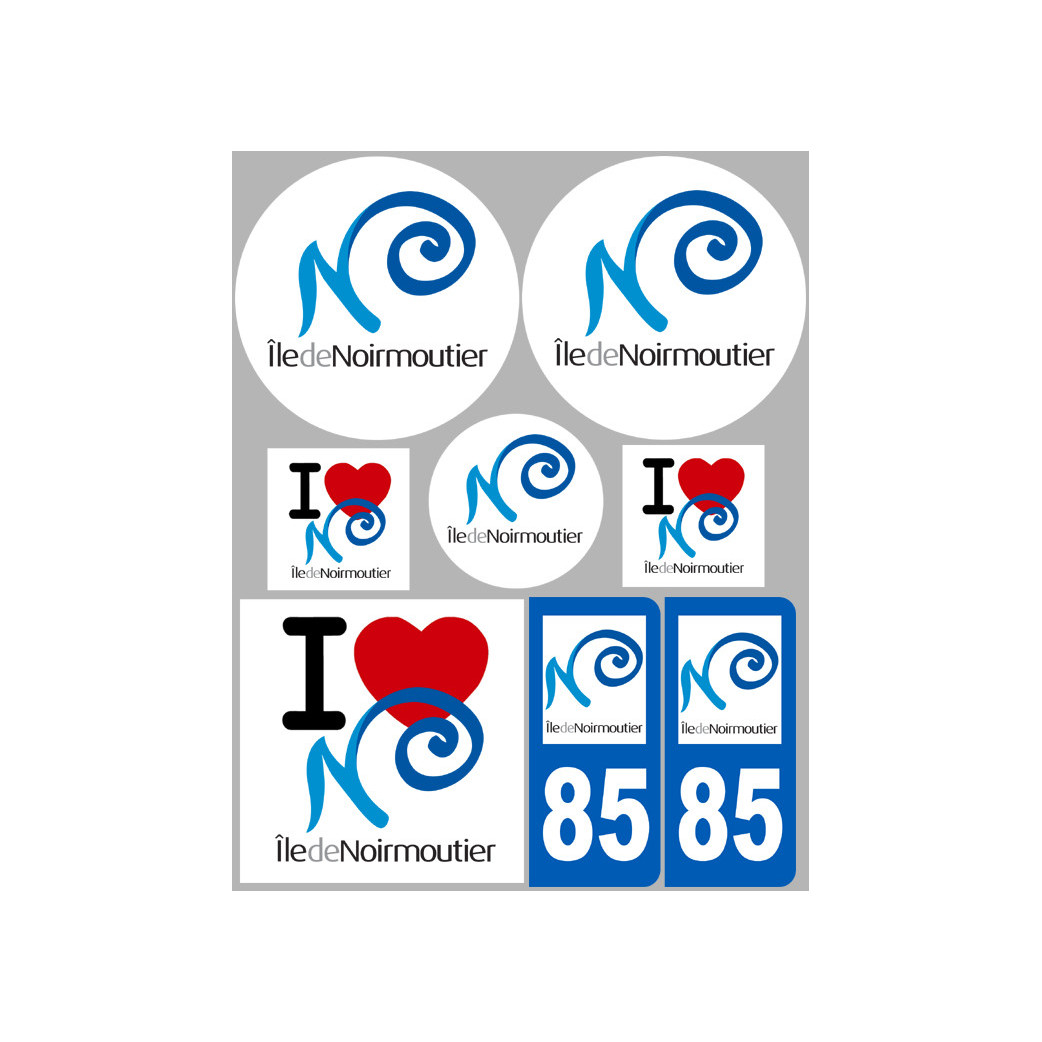 Ile de Noirmoutier - KIT 8 pièces - Sticker/autocollant