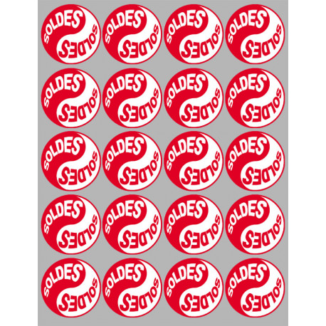 Série YIN YANG SOLDES rouge (20 stickers 5x5cm) - Sticker/autocollant