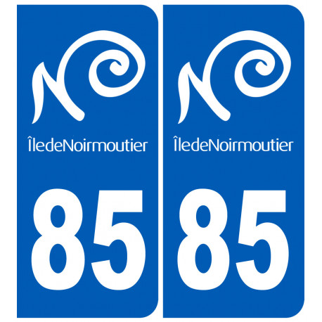 Autocollants : numéro immatriculation 85 Noirmoutier