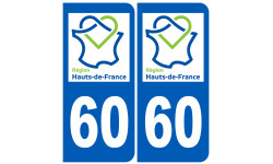 Autocollants : 60 immatriculation de l'Oise région Picardie Hauts-de-France