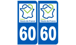 Logo autocollant 60 immatriculation de l'Oise region Picardie Hauts-de-France
