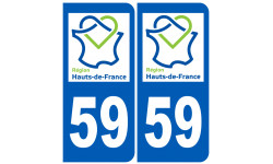 Autocollants : 59 immatriculation le Nord région Hauts-de-France
