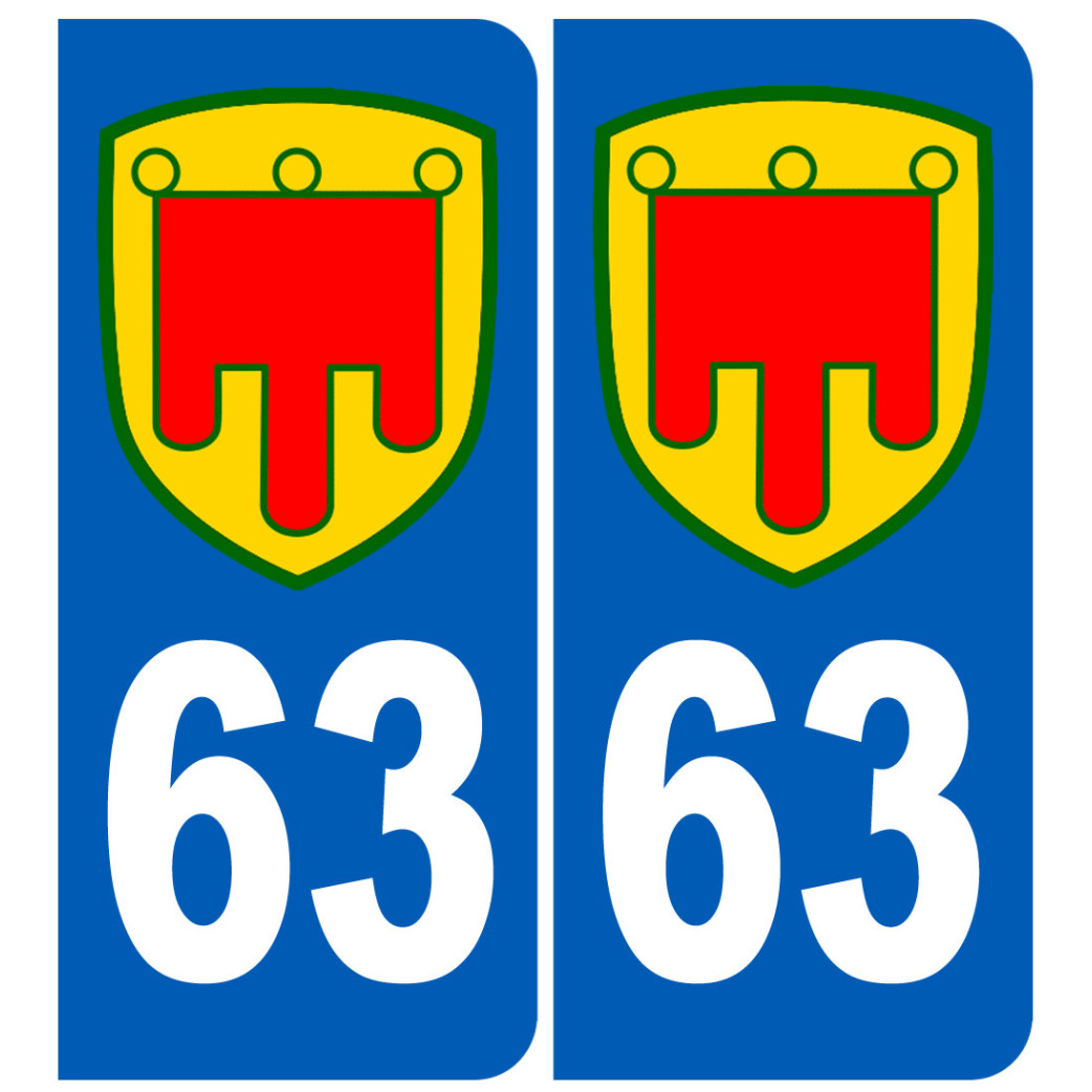immatriculation 63 Auvergne - Sticker/autocollant