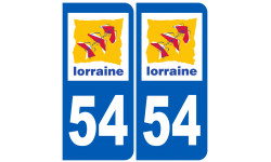 Autocollants : numéro immatriculation 54 (region)