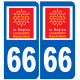 immatriculation 66 (région) - Sticker/autocollant