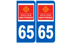 Autocollants : numéro immatriculation 65 (region)