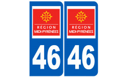 Autocollants : numéro immatriculation 46 (region)