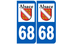 numéro immatriculation 68 région - Sticker/autocollant