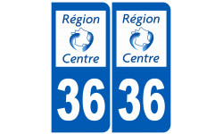 numéro immatriculation 36 région - Sticker/autocollant