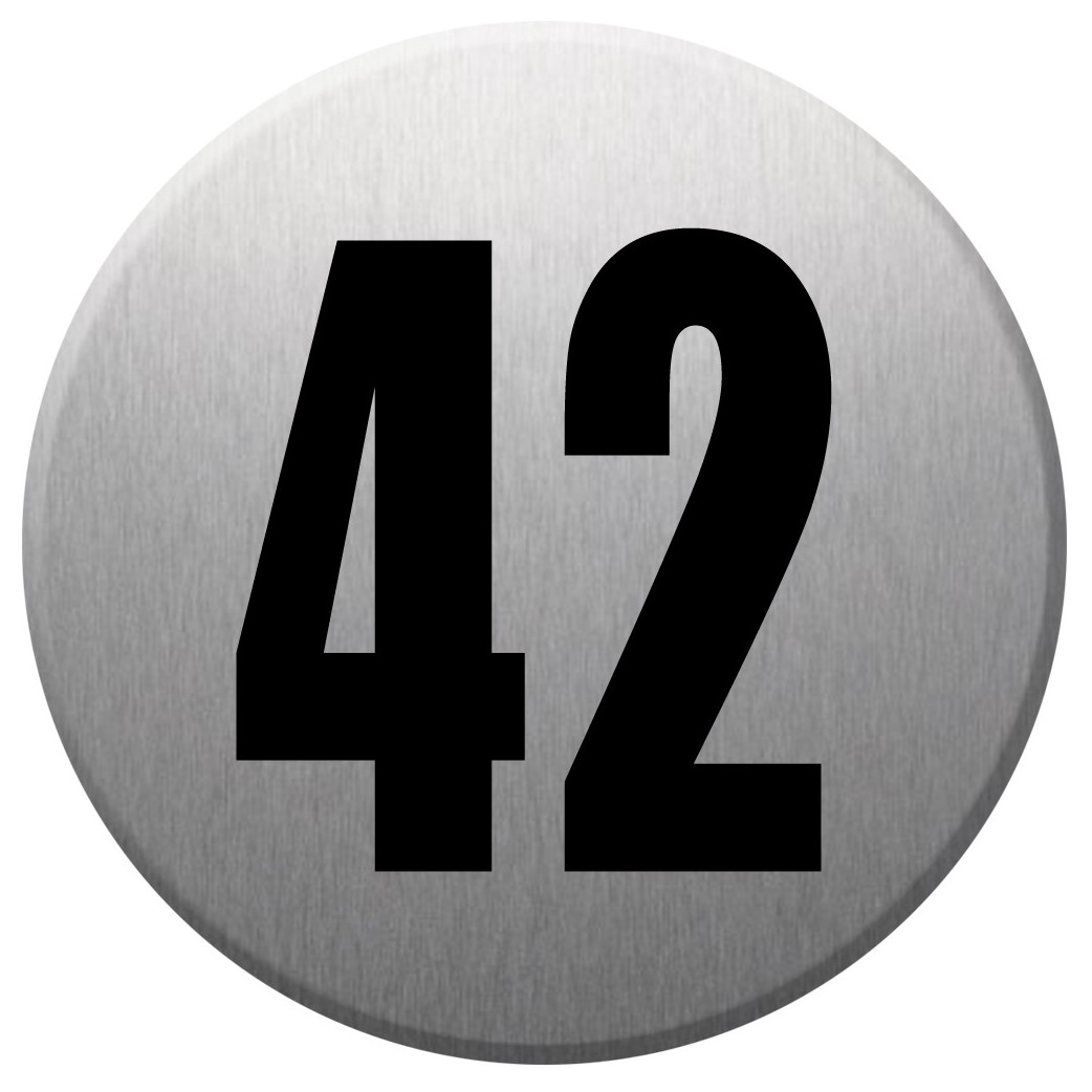 numéroderue42 - gris brossé 10x10cm - Sticker/autocollant