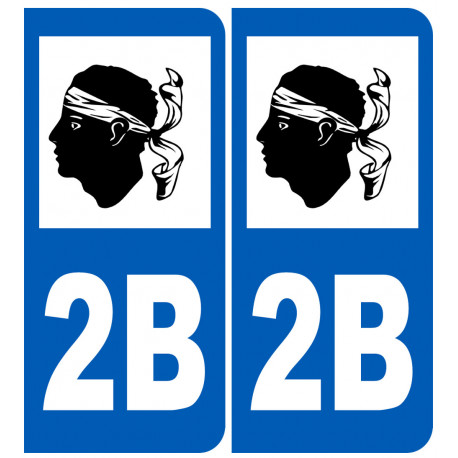 numéro immatriculation 2B (Haute-Corse) - Sticker/autocollant
