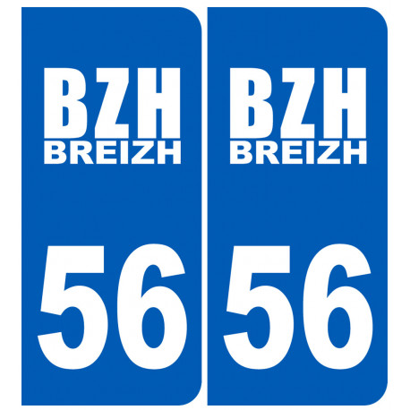 immatriculation 56 BZH - Sticker/autocollant