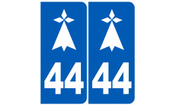 Sticker / autocollant : numéro immatriculation 44 hermine (Loire-Atlantique)
