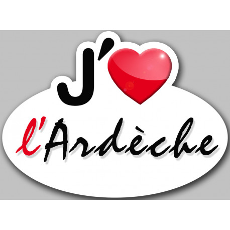 j'aime l'Ardèche - 15x11cm - Sticker/autocollant