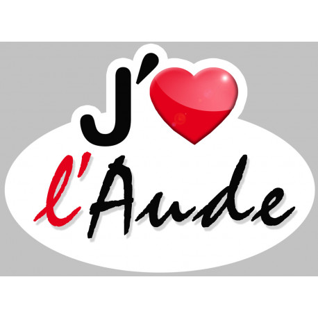 j'aime l'Aude - 15x11cm - Sticker/autocollant