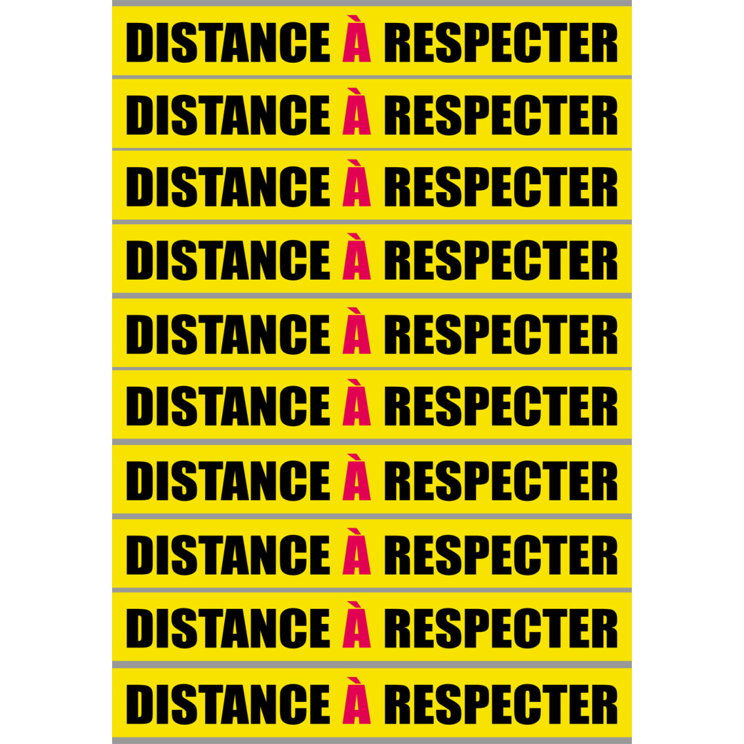 Distance à respecter - 10 unités - 20x2.5cm - Sticker/autocollant