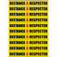 Sticker / autocollant : distance à respecter - 10 unités - 20x2.5cm