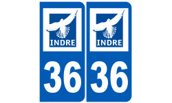 numéro immatriculation 36 (Indre) - Sticker/autocollant