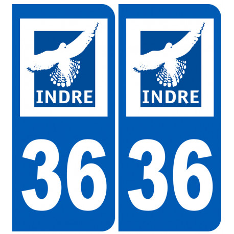 numéro immatriculation 36 (Indre) - Sticker/autocollant