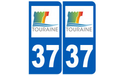 numéro immatriculation 37 (Indre-et-Loire) - Sticker/autocollant