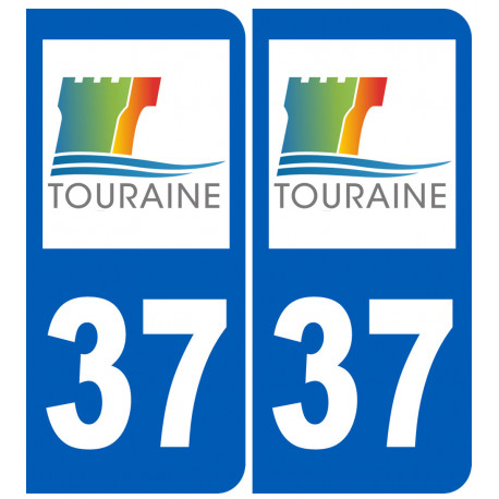 numéro immatriculation 37 (Indre-et-Loire) - Sticker/autocollant