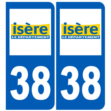 numéro immatriculation 38 (Isère) - Sticker/autocollant