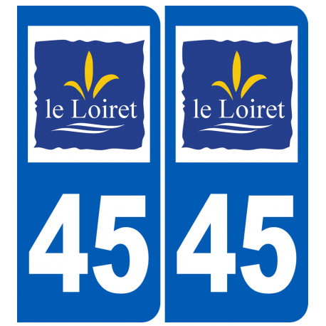 immatriculation 45 (Loiret) - Sticker/autocollant