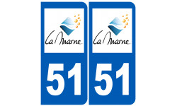 numéro immatriculation 51 (Marne) - Sticker/autocollant
