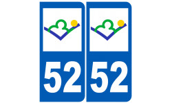 numéro immatriculation 52 (Haute-Marne) - Sticker/autocollant