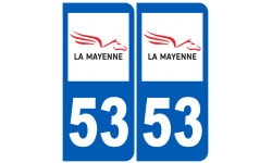immatriculation 53 (Mayenne) - Sticker/autocollant