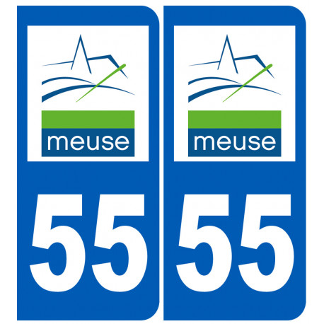 numéro immatriculation 55 (Meuse) - Sticker/autocollant
