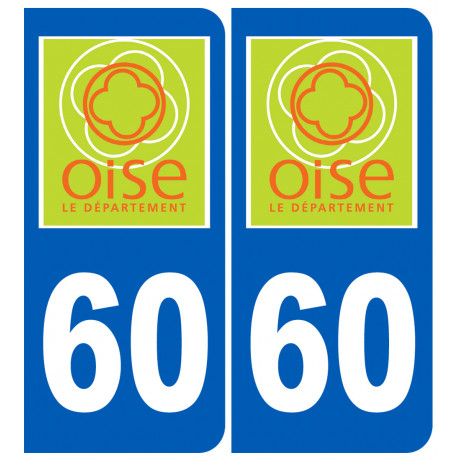 numéro immatriculation 60 (Oise) - Sticker/autocollant