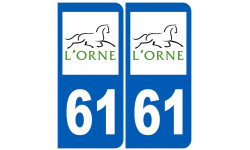 numéro immatriculation 61 (Orne) - Sticker/autocollant