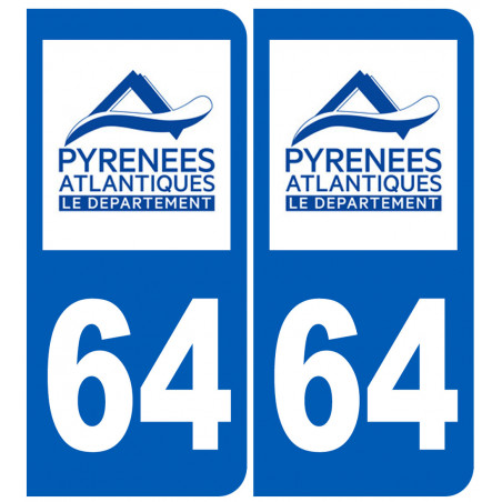 numéro immatriculation 64 (Pyrénées-Atlantiques) - Sticker/autocollant