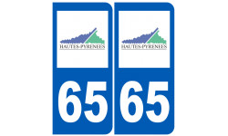 numéro immatriculation 65 (Hautes-Pyrénées) - Sticker/autocollant