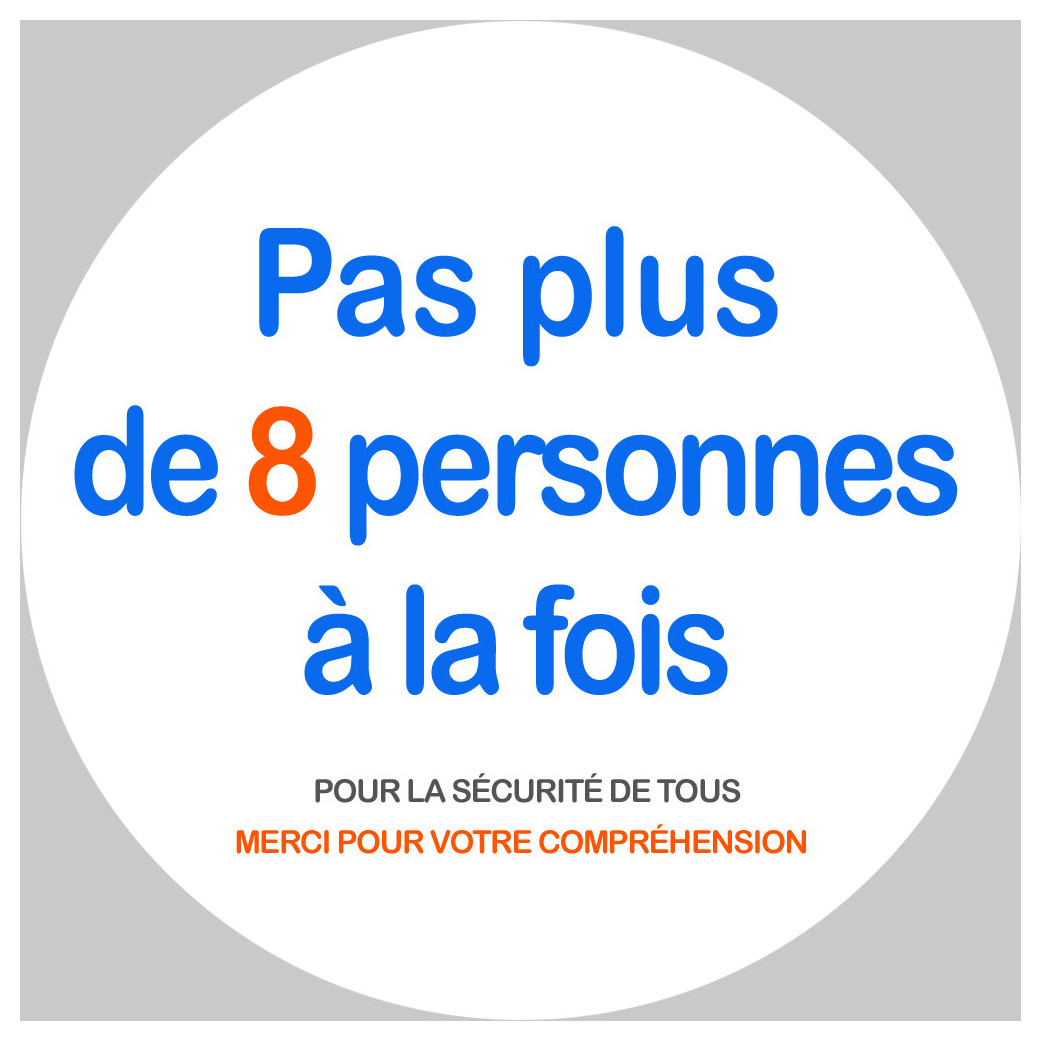 Pas plus de 8 personnes à la fois - 15cm - Sticker/autocollant