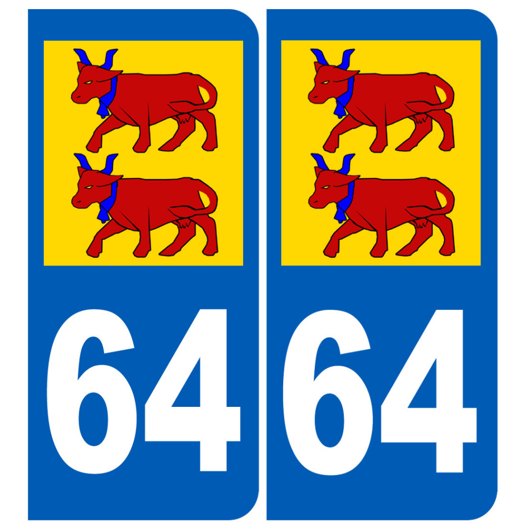 immatriculation Bearnais 64 - Sticker/autocollant