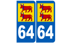 numéro immatriculation Bearnais 64 - Sticker/autocollant